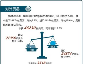 一图读懂统计公报之对外贸易——我国进出口总额达46230亿美元，同比增长12.