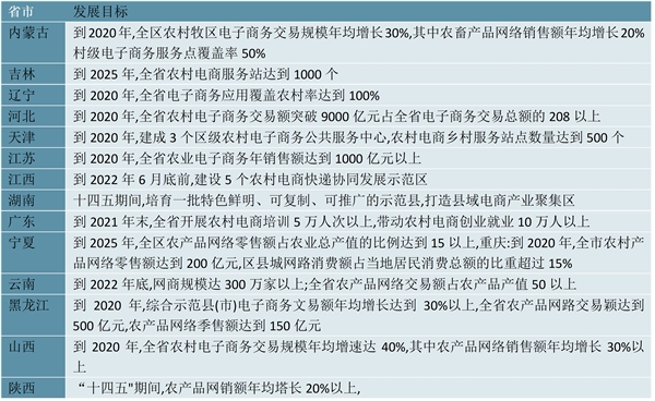 2023农村电商行业各省市相关政策及重点发展目标解读